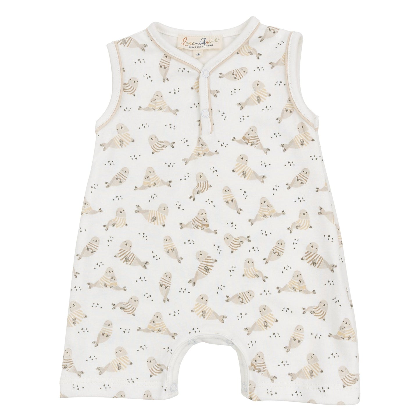 Walrus Cuddles Short Playsuit - Magnolia BabyShort Playsuit