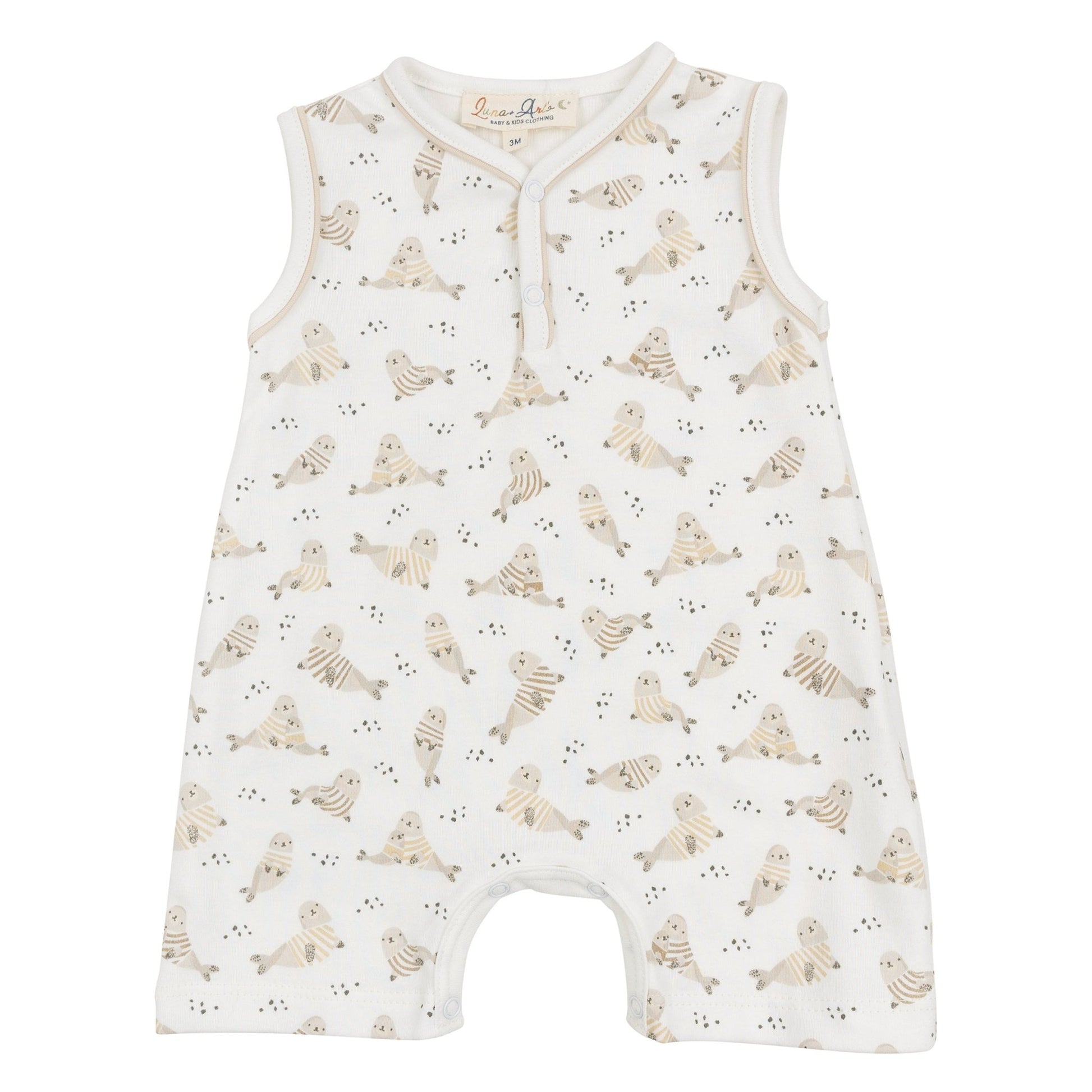 Walrus Cuddles Short Playsuit - Magnolia BabyShort Playsuit