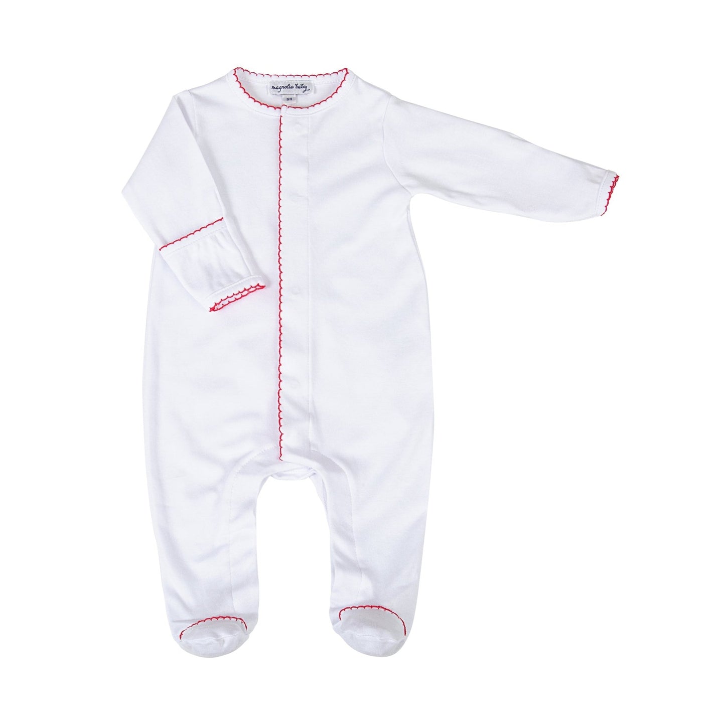 White and Red Basics Footie - Magnolia BabyFootie