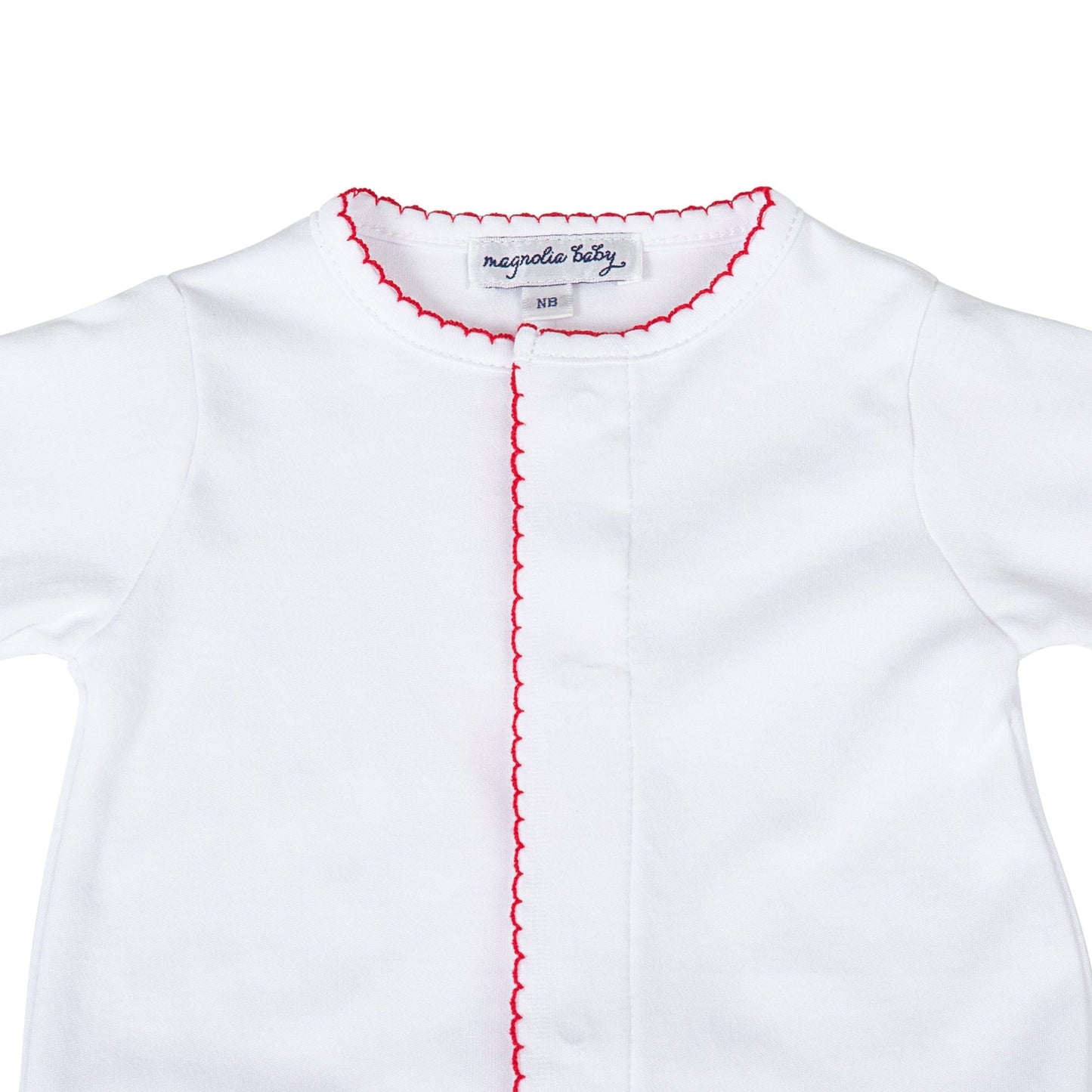 White and Red Basics Footie - Magnolia BabyFootie