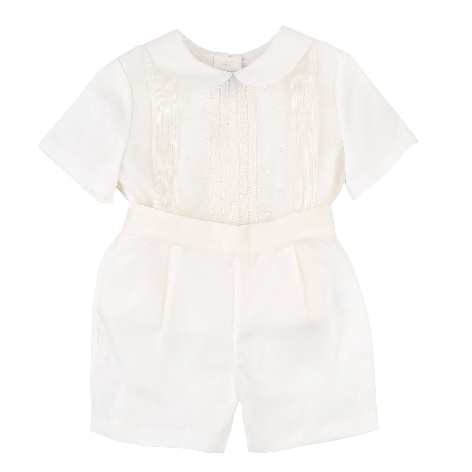 White Organza Boy Shorts Set - Magnolia BabyShort Set