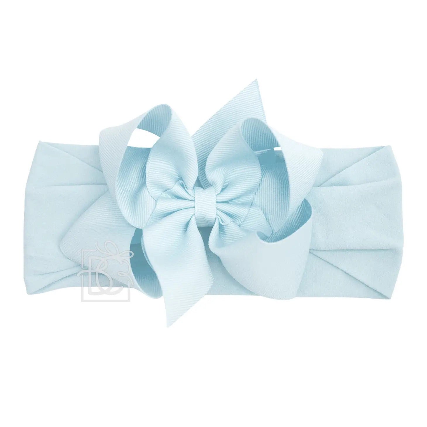 Wide Headband with 4.5" Signature Grosgrain Bow - Millennium Blue - Magnolia BabyHeadband