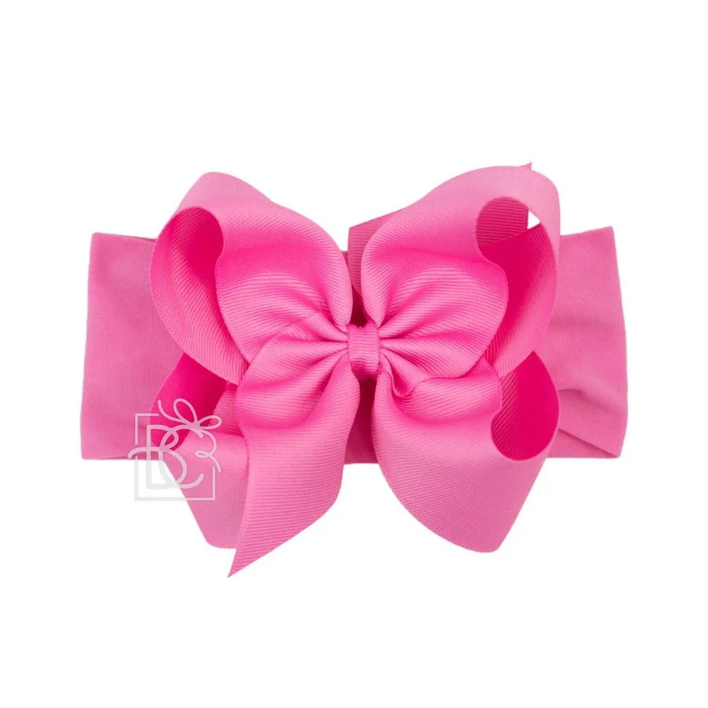 Wide Headband with 5.5" Signature Grosgrain Bow - Hot Pink - Magnolia BabyHeadband
