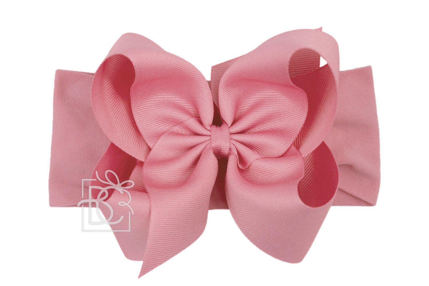 Wide Headband with Grosgrain Bow - Mauve - Magnolia BabyHeadband