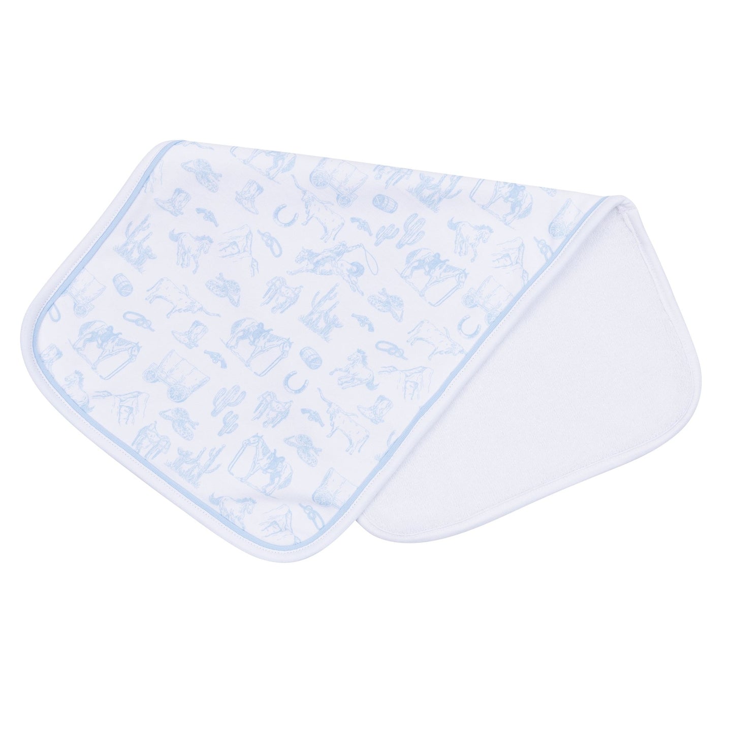 Wild West Toile Burp Cloth - Light Blue - Magnolia BabyBurp Cloth