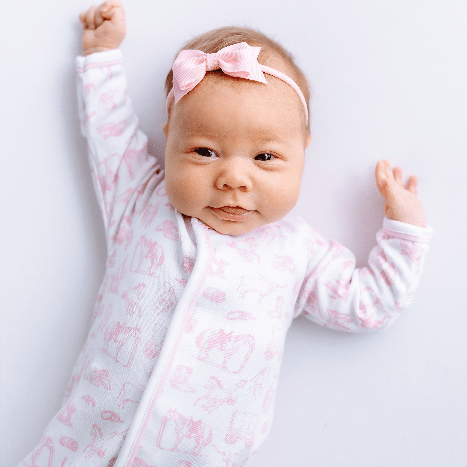 Wild West Toile Footie - Pink - Magnolia BabyFootie