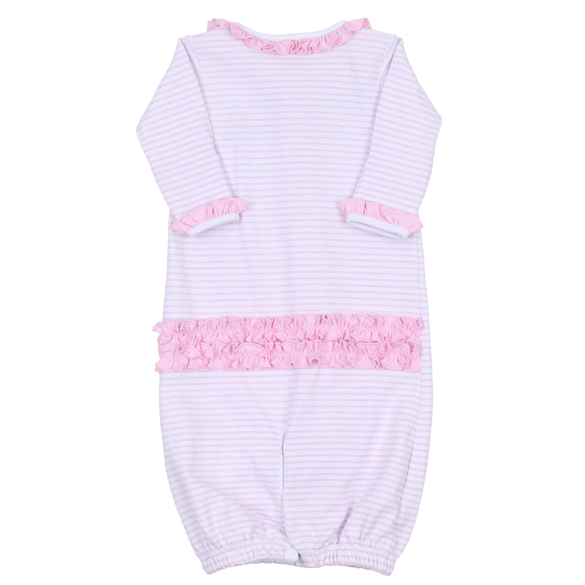 Alligator Friends Pink Embroidered Ruffle Converter - Magnolia BabyConverter Gown