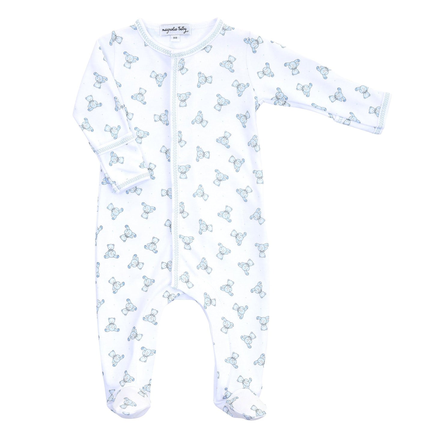 Baby's Teddy Essentials Blue Footie - Magnolia BabyFootie