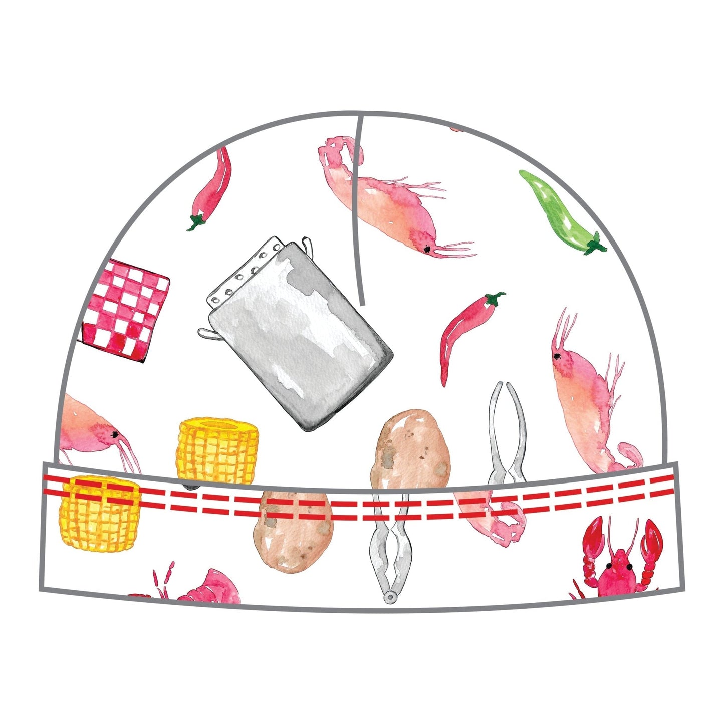 Crawfish Boil Red Print Hat - Magnolia BabyHat