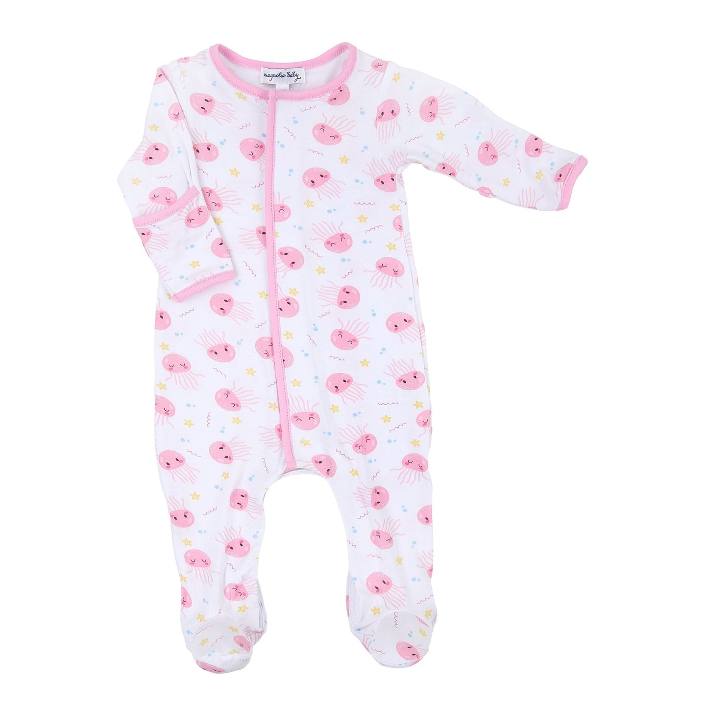 Joyful Jellyfish Pink Footie - Magnolia BabyFootie