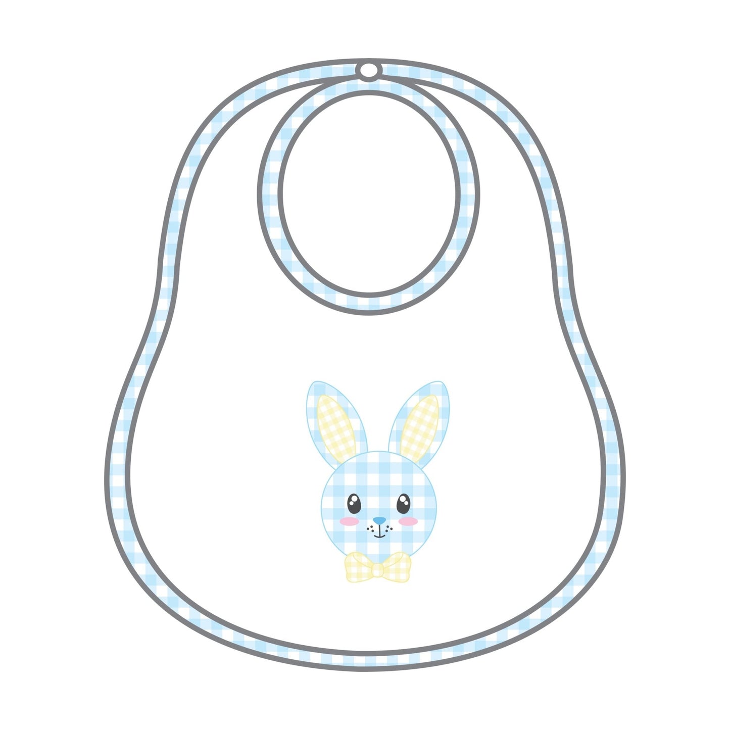 Lil' Bunny Applique Bib - Blue - Magnolia BabyBib