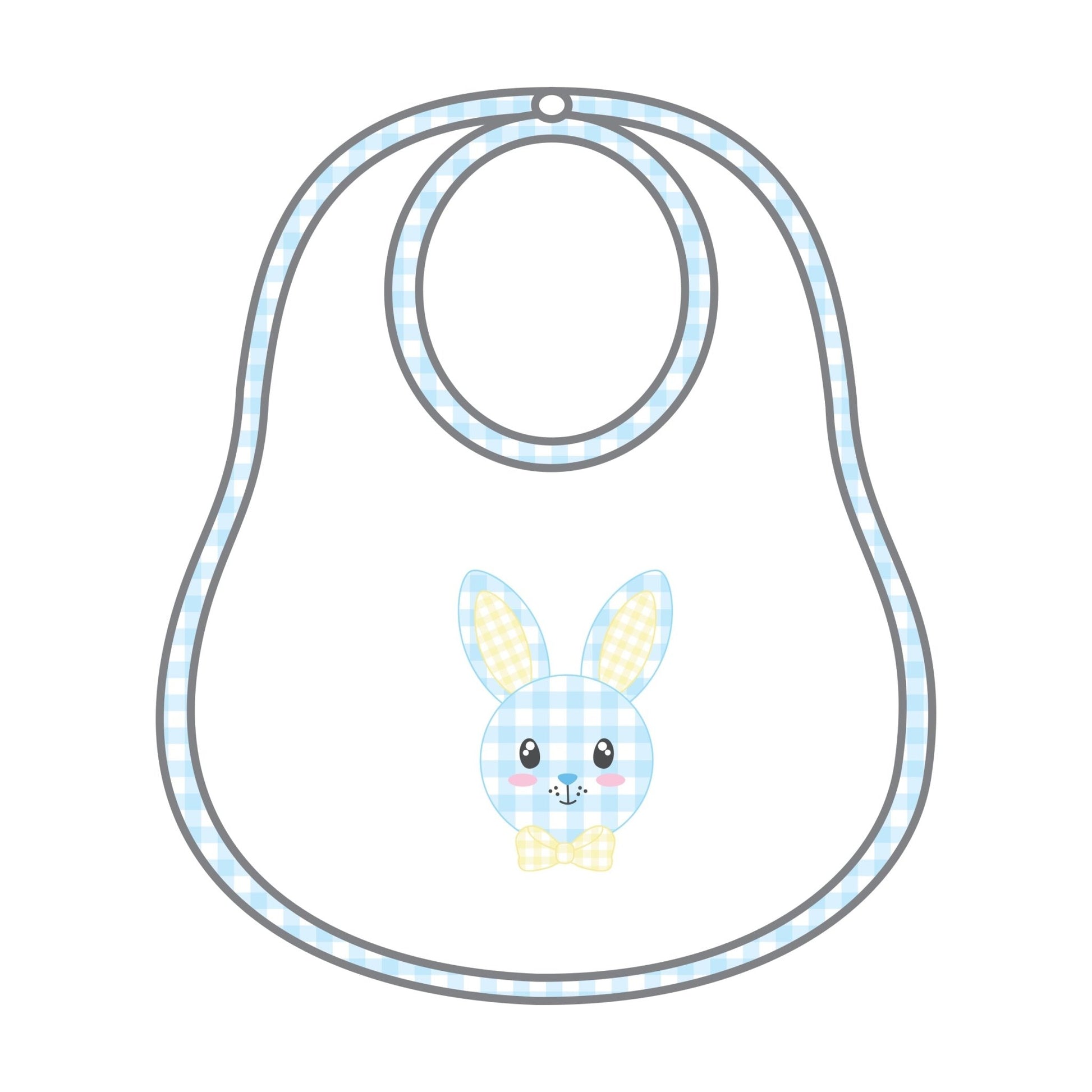 Lil' Bunny Applique Bib - Blue - Magnolia BabyBib