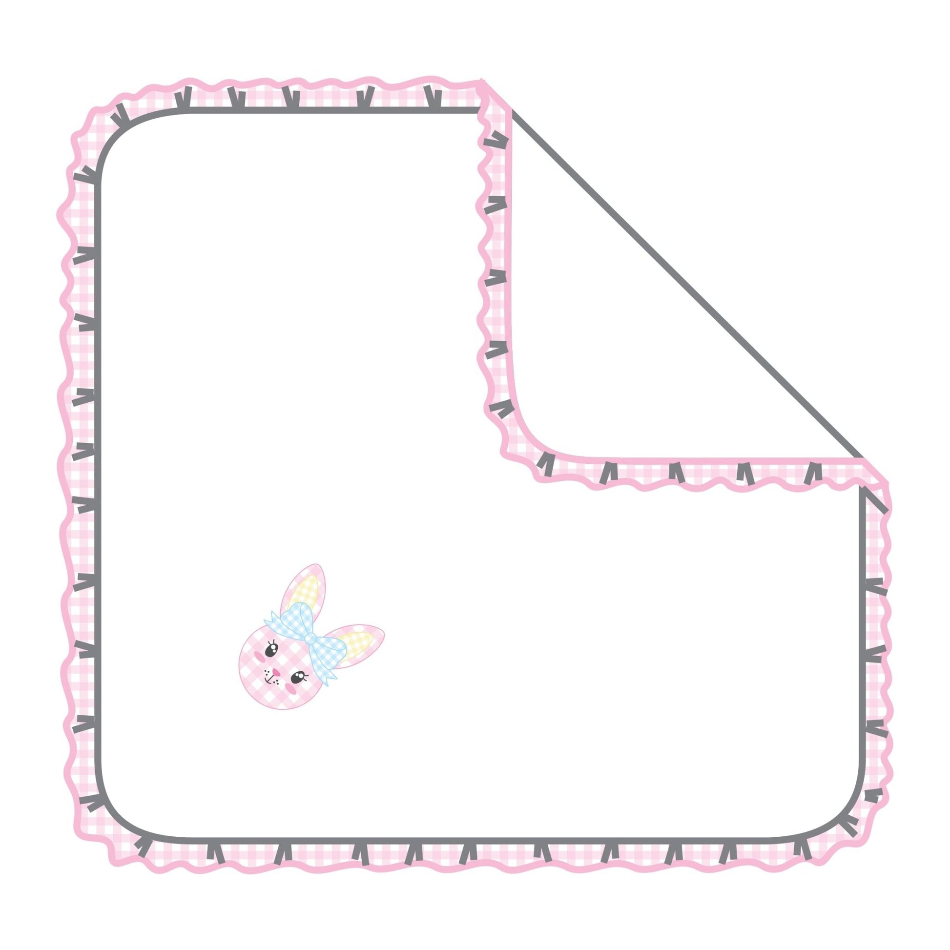 Lil' Bunny Applique Ruffle Receiving Blanket - Pink - Magnolia BabyReceiving Blanket