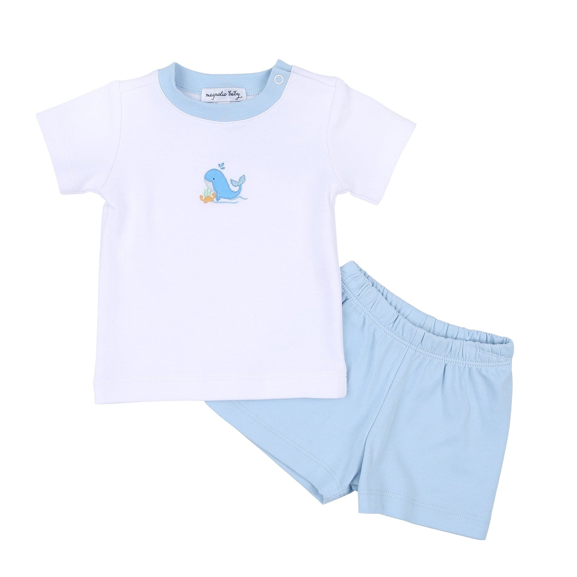 Ocean Bliss Blue Infant Embroidered Short Set - Magnolia BabyShort Set