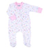 Ocean Bliss Pink Print Zip Footie - Magnolia BabyFootie