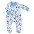 Panda Love Blue Print Zip Footie - Magnolia BabyFootie