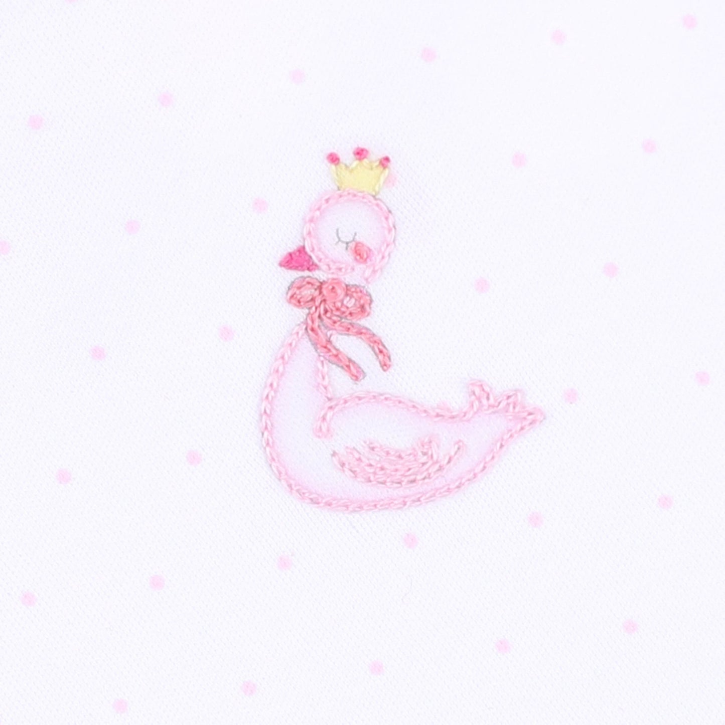 Princess Swan Pink Embroidered Ruffle Receiving Blanket - Magnolia BabyReceiving Blanket