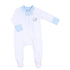 Putting Around Blue Embroidered Zip Footie - Magnolia BabyFootie