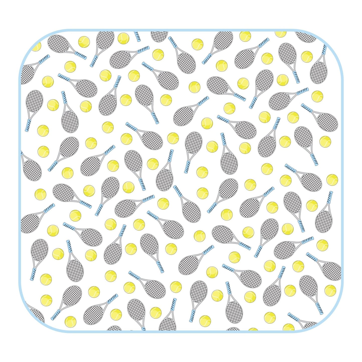 Tennis Anyone? Blue Print Swaddle Blanket - Magnolia BabySwaddle Blanket