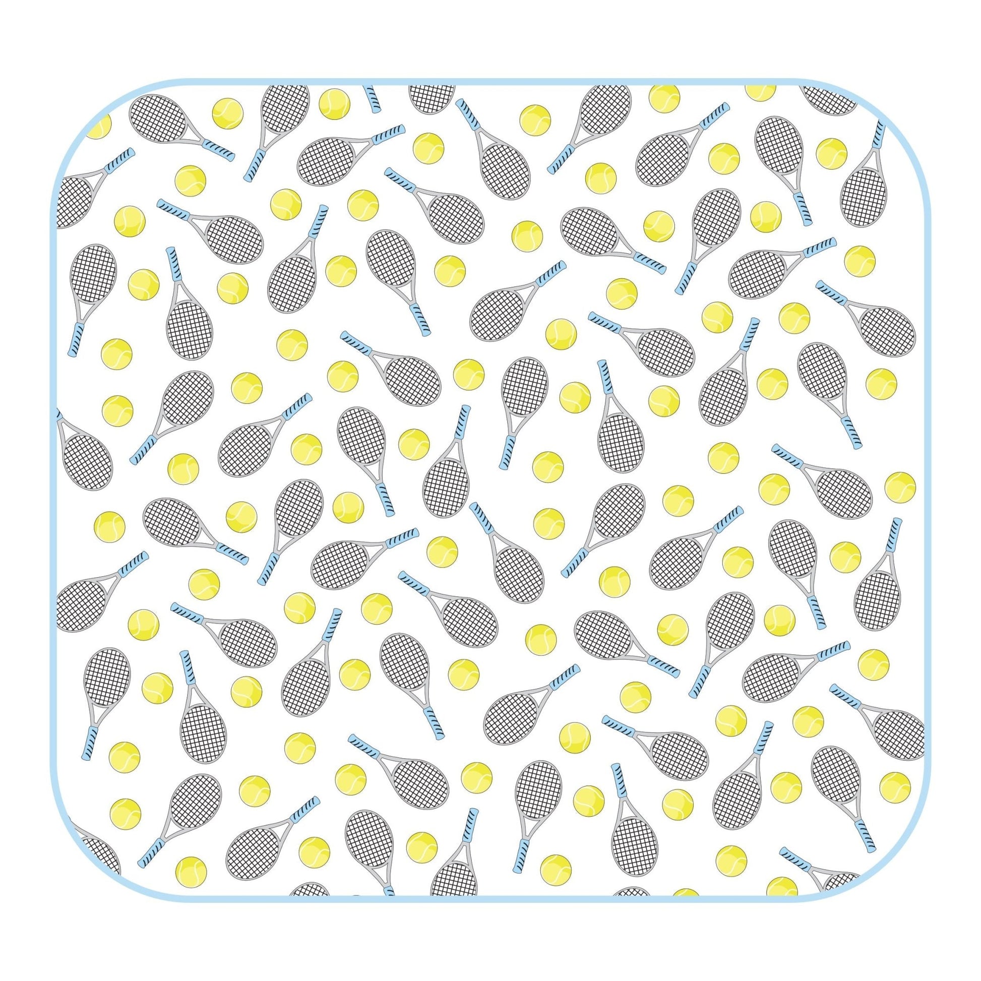 Tennis Anyone? Blue Print Swaddle Blanket - Magnolia BabySwaddle Blanket