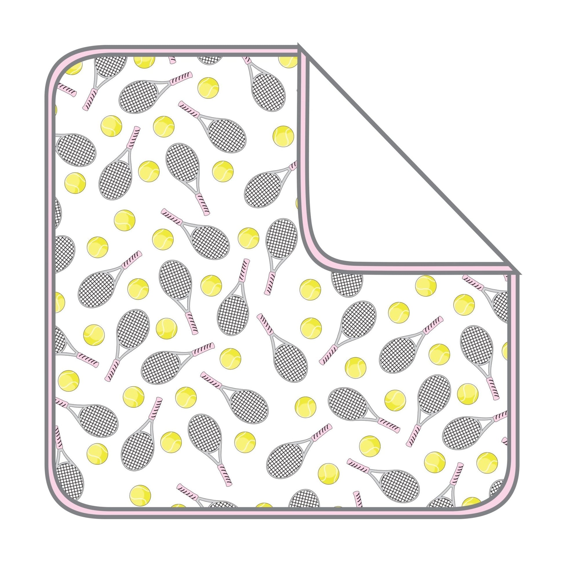 Tennis Anyone? Pink Print Receiving Blanket - Magnolia BabyReceiving Blanket