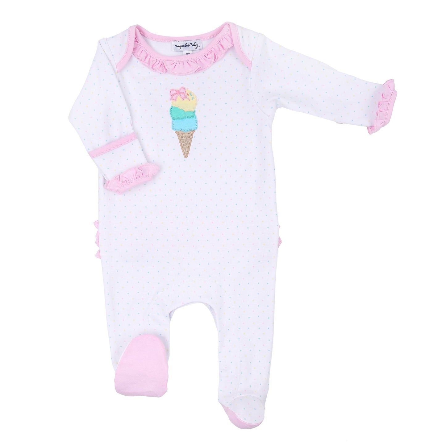 Whats the Scoop! Ruffle Lap Footie - Magnolia BabyFootie