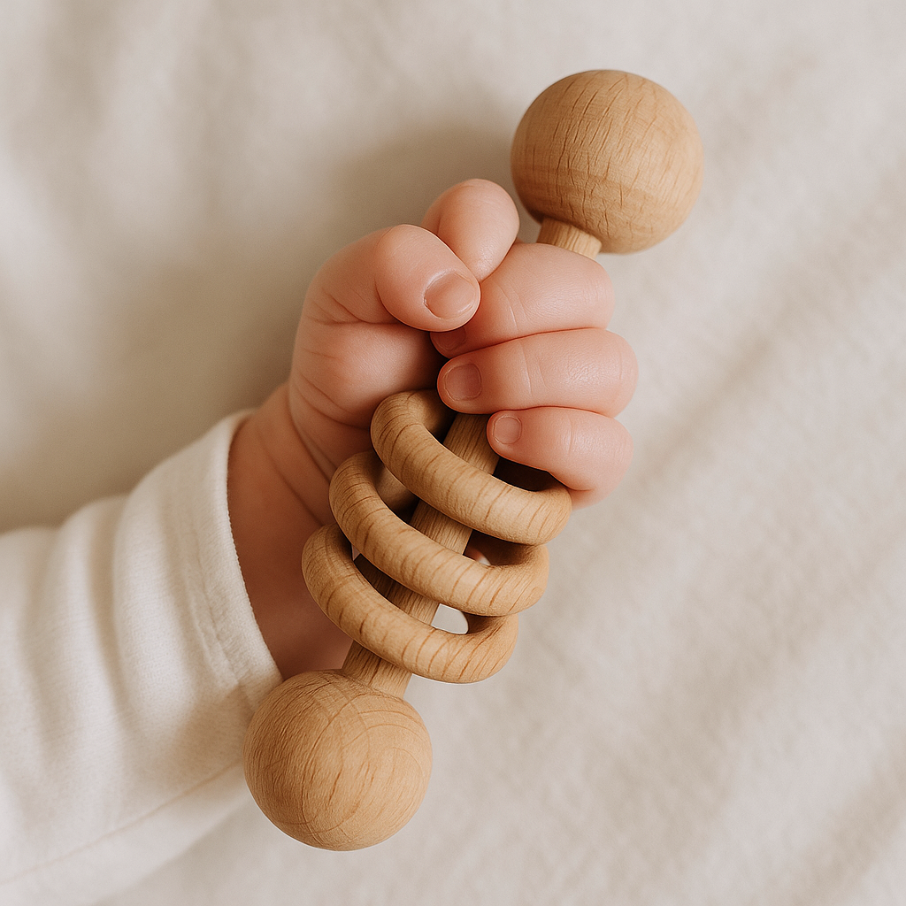 Wooden Ring Rattle - Classic Baby Gifts, Toys, & Accessories