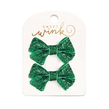  Green Bow Christmas Clip Set