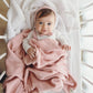 Bleu La La_100% Organic Cotton Pointelle Swaddle Receiving Baby Blanket: Ballet Slipper_3