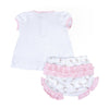 Hope's Rose Smocked Ruffle Short Sleeve Diaper Cover Set