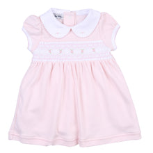  Fiona and Phillip Pink Smocked Collared Short Sleeve Toddler Dress