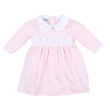  Fiona and Phillip Pink Smocked Collared Long Sleeve Toddler Dress