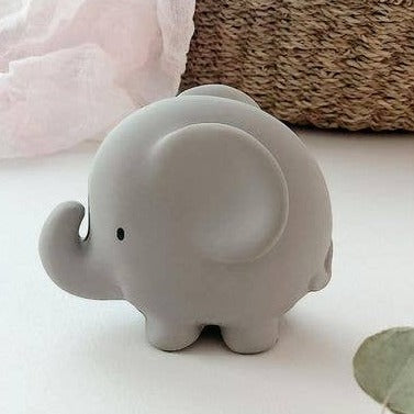 Elephant Natural Organic Rubber Teether, Rattle & Bath Toy