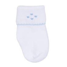  Ethan Embroidered Socks - Light Blue