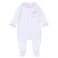 Sweet St Nick Applique Baby's First Christmas Ruffle Footie - Pink - Magnolia Baby Girl