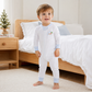 Sweet St Nick Applique Zip Pajamas - Light Blue