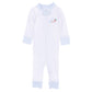 Sweet St Nick Applique Zip Pajamas - Light Blue - Magnolia Baby Boy