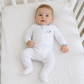 Sweet St Nick Applique Zip Footie - Light Blue