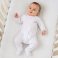 Sweet St Nick Applique Ruffle Zip Footie - Pink