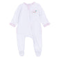 Sweet St Nick Applique Ruffle Zip Footie - Pink