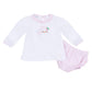 Sweet St Nick Applique Ruffle Diaper Cover Set - Pink - Magnolia Baby Girl