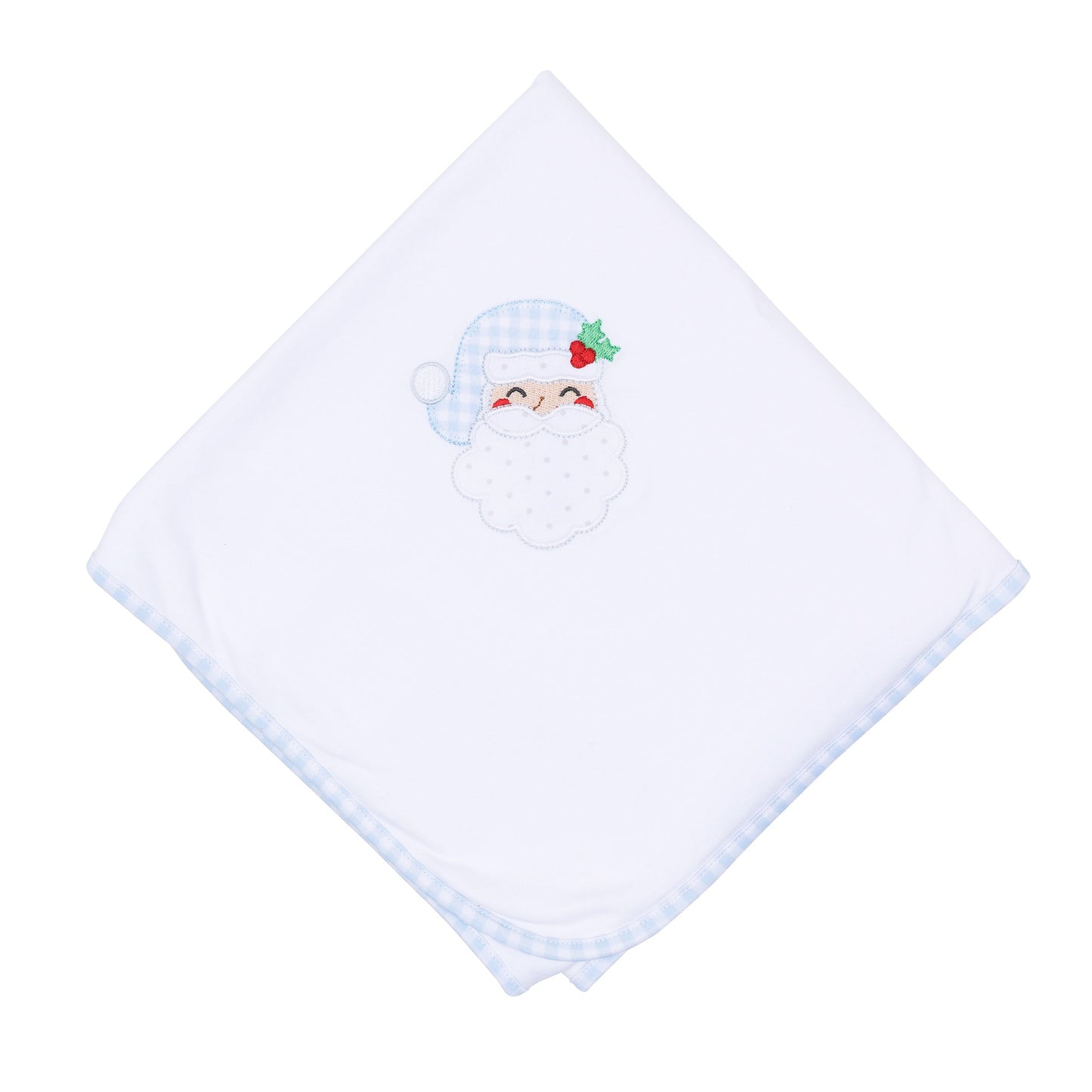 Sweet St Nick Applique Receiving Blanket - Light Blue - Magnolia Baby Boy