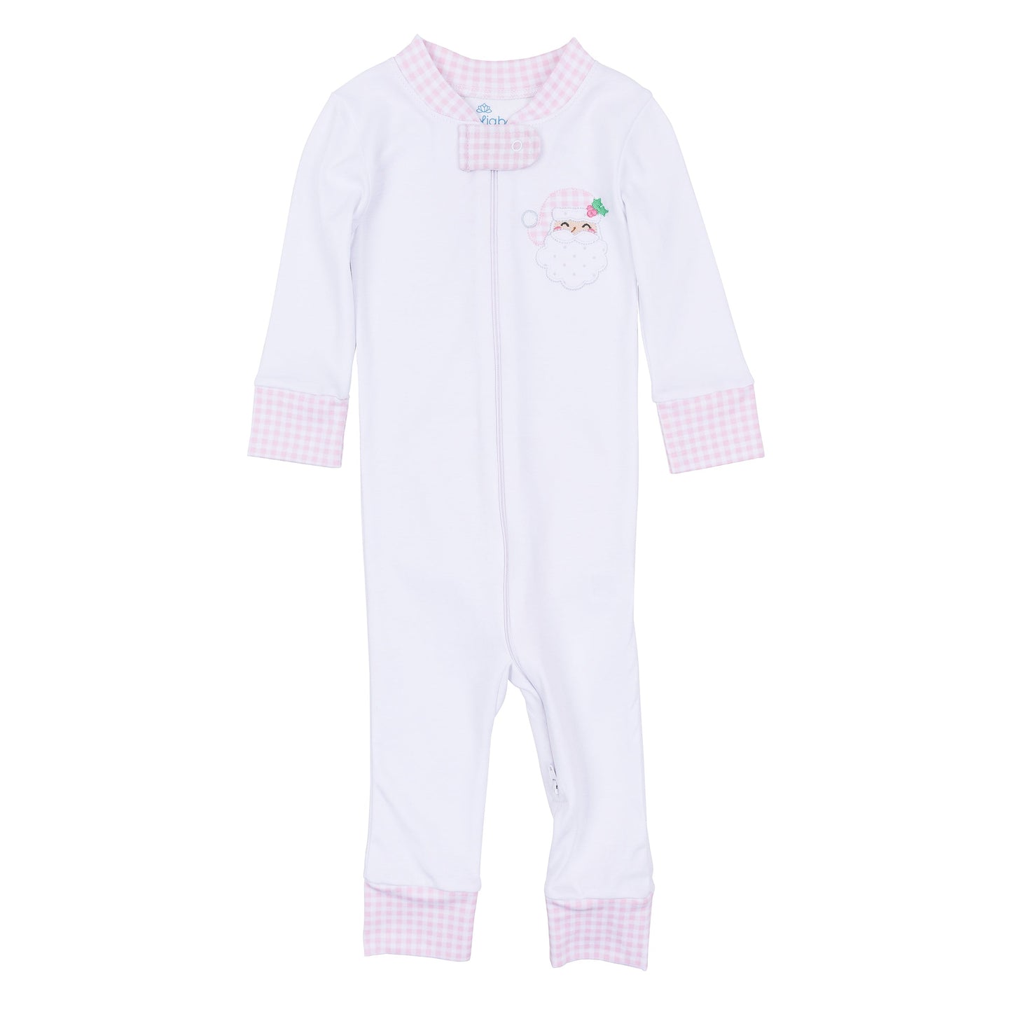 Sweet St Nick Applique Zip Pajamas - Pink - Magnolia Baby Girl