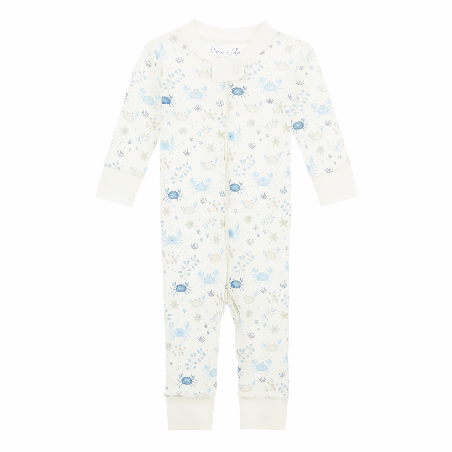 Crabby Cove Zip Pajamas - Sky
