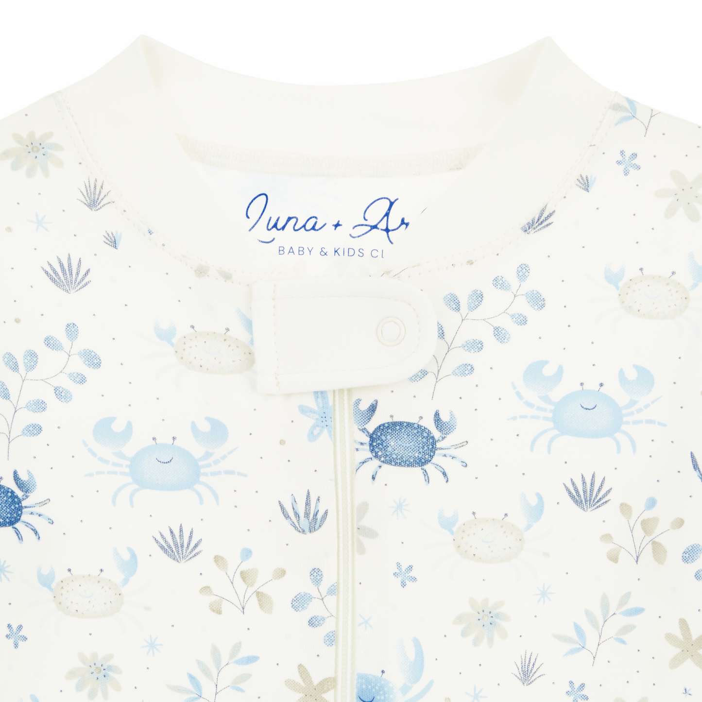 Crabby Cove Zip Pajamas - Sky
