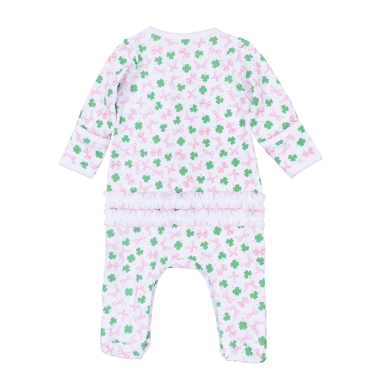 Sweet Clover Print Ruffle Footie - Magnolia Baby Girl