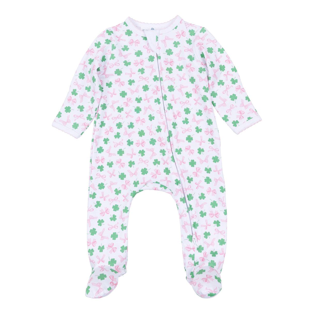 Sweet Clover Print Zip Footie - Magnolia Baby Girl