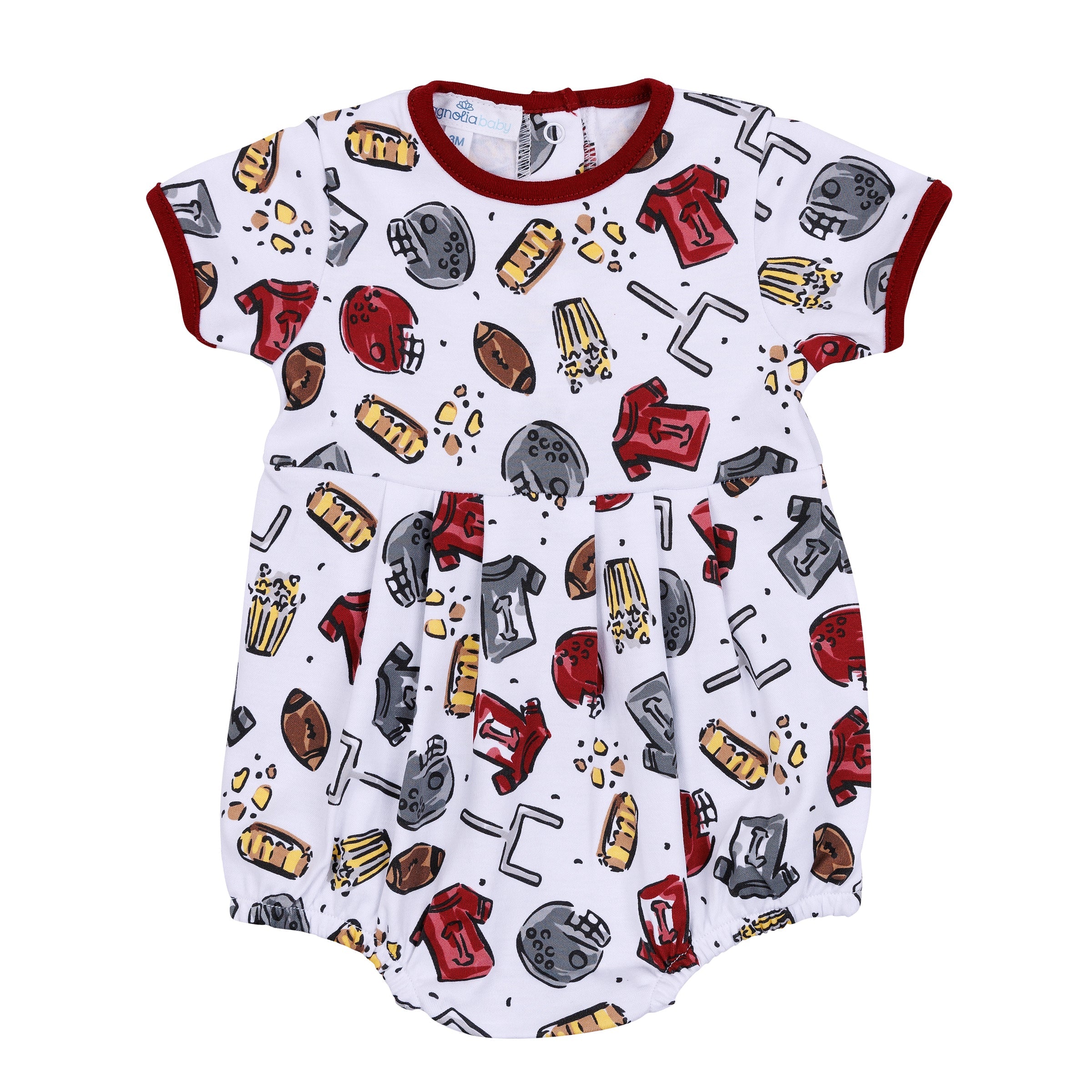 Future Draft Picks Short Sleeve Bubble - Crimson Grey - Magnolia Baby Boy