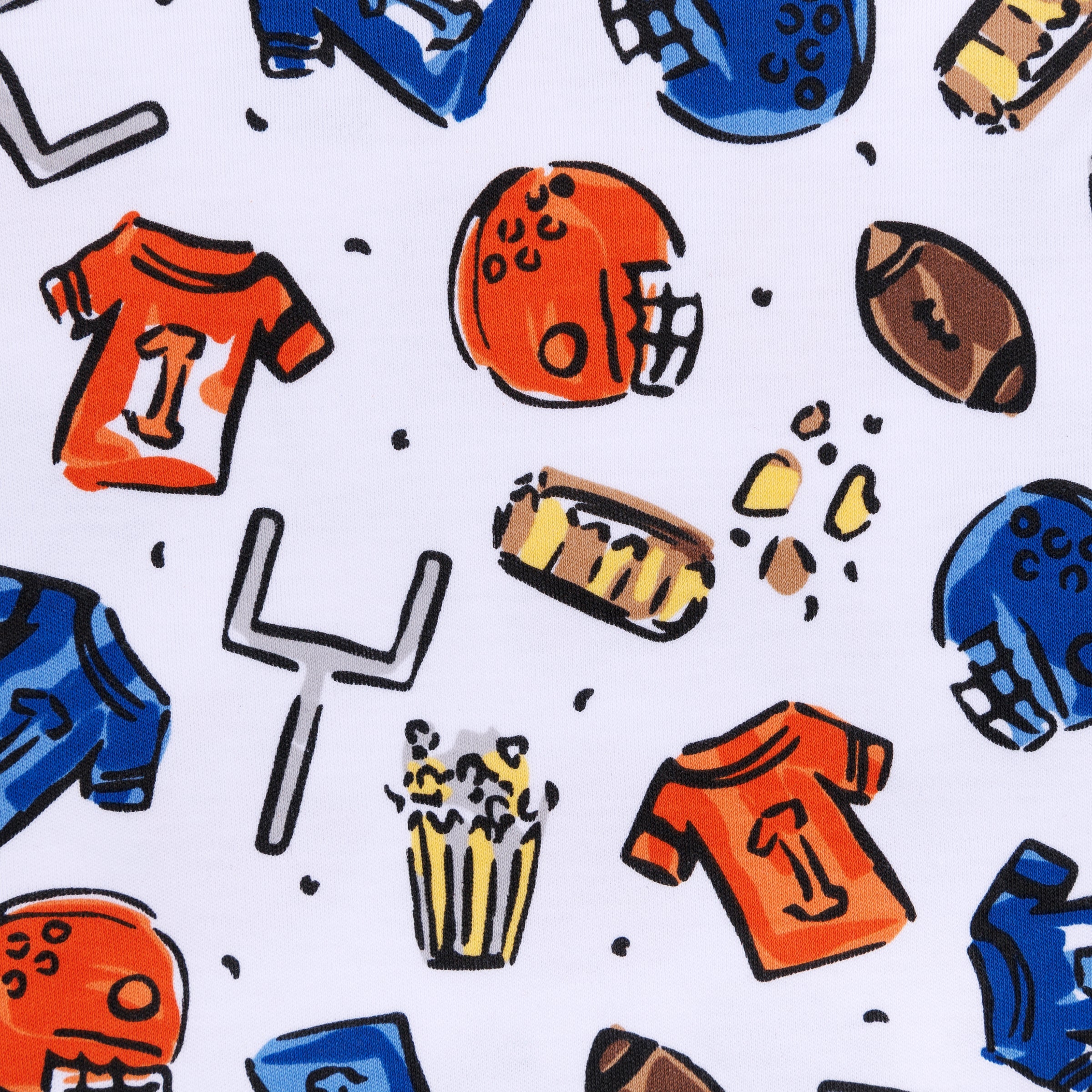 Future Draft Picks Footie - Orange Blue - Magnolia Baby Unisex