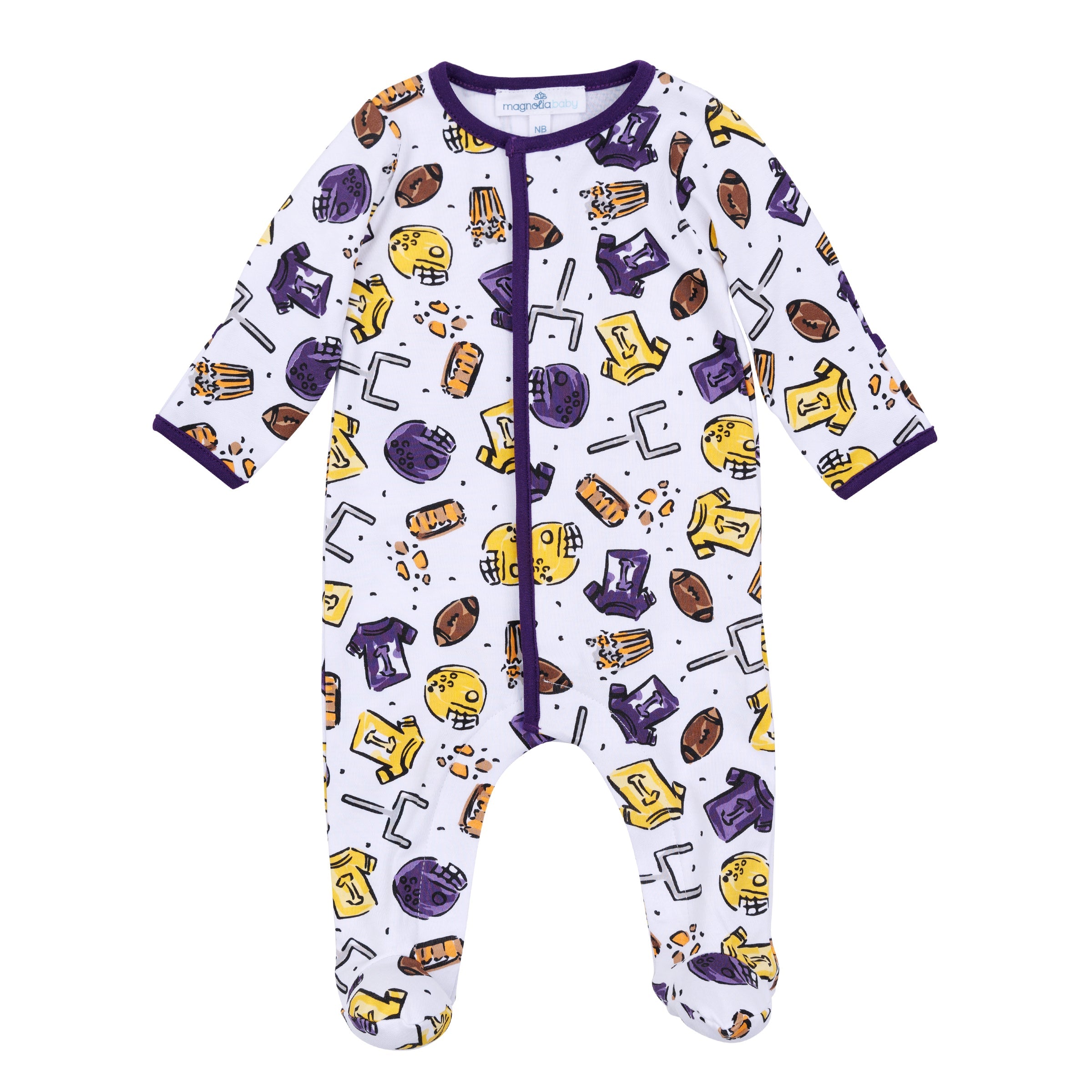 Future Draft Picks Footie - Purple Gold - Magnolia Baby Unisex
